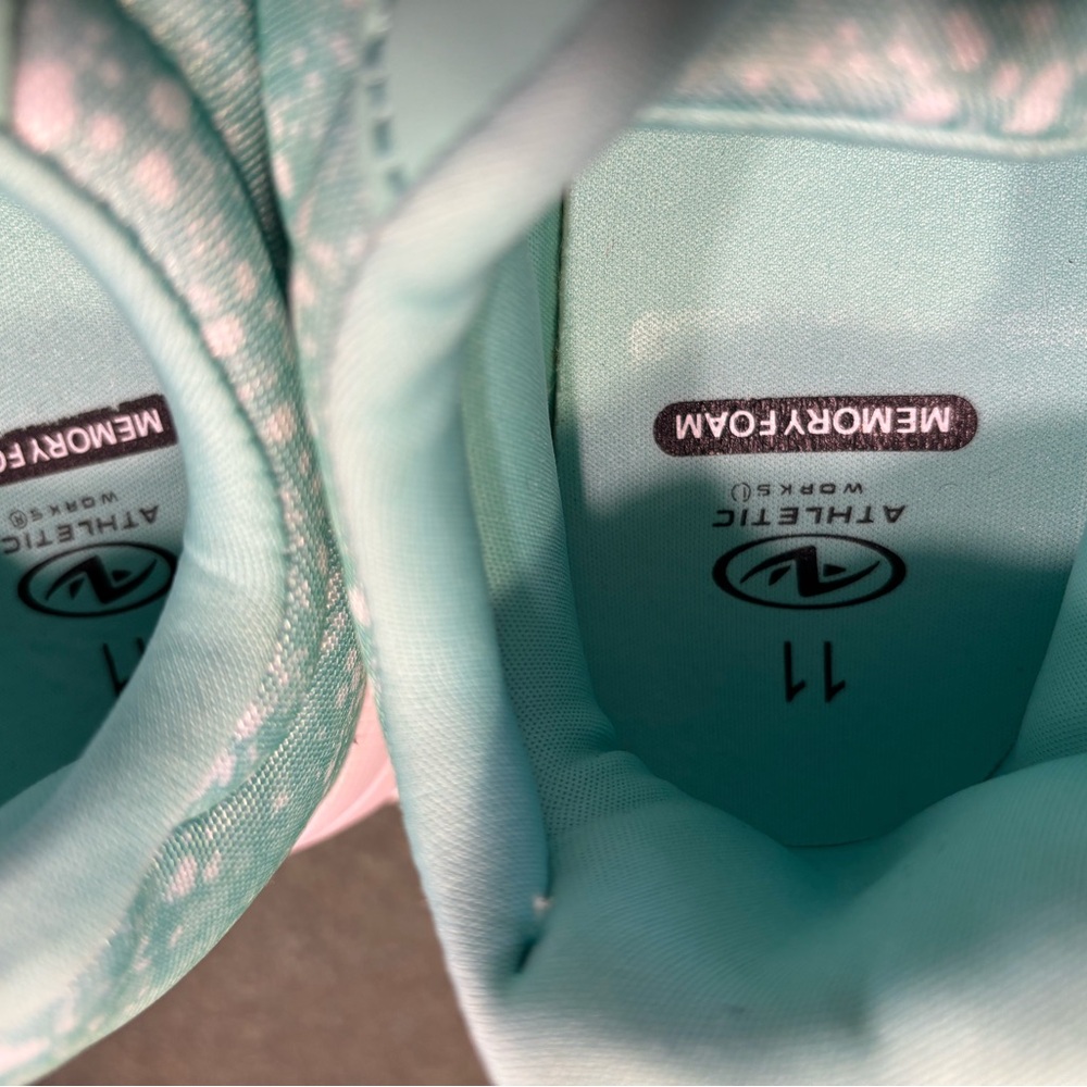 Athletic Works Women's Teal and Yellow Sneakers - Picture 3 of 4